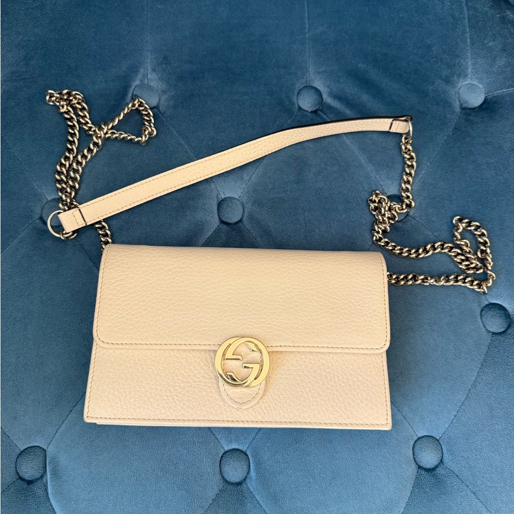 Gucci Beige Leather Crossbody Bag